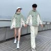 Mint Green Stitching Berber Fleece Coat Men And Women - Image 5