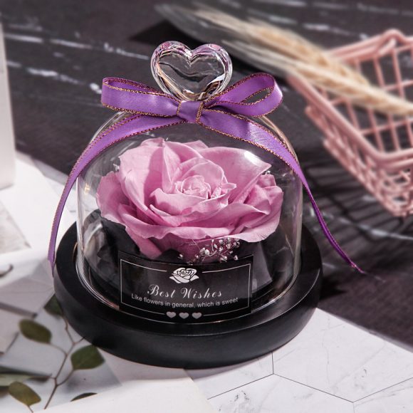 Valentine's Day Christmas Dried Flowers For Home Decor Wedding Gifts Dried Flowers Eternal Real Rose Home Decor With LED In Glass - Image 3