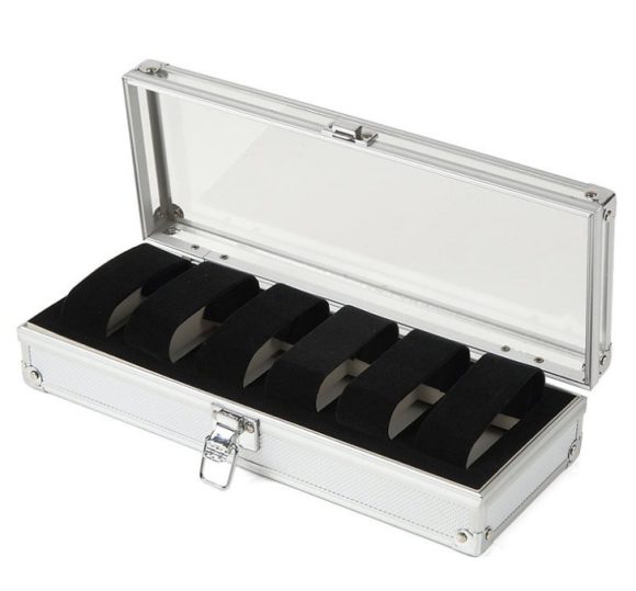 Aluminum 6 watches boxes, table boxes, jewelry box jewelry box collection bin - Image 2