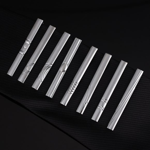 Men's Formal Wear Business Silver Simple Fashion Short Tie Clip
