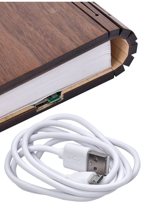 LED Night Light Folding Book Light USB Port Rechargeable Wooden Magnet  Lamp - Image 7