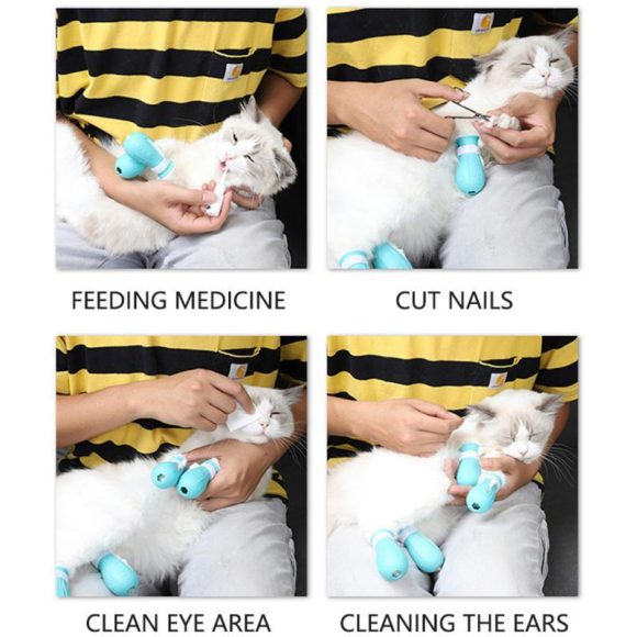 Adjustable Cat Foot Claw Cover Anti-Scratch Prickly Nail Glove Cat Boots For Cats Only, Anti-Scratch Cat Feet Claw Covers Adjustable Prickly Anti-Off Shoes Nail Glove - Image 10
