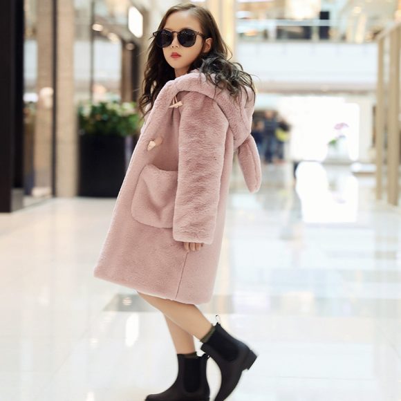 Thickened Faux Fur Coat For Big Kids - Image 7