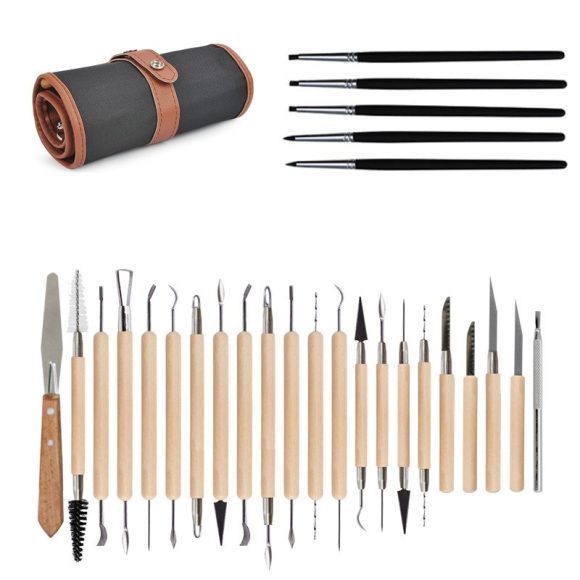 Pottery clay tools 27-piece set + roll package - Image 2