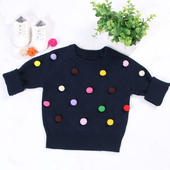 Cardigan Girls Winter Kids Sweater Balls Design Baby Knitted Cardigans Casual Toddler Boys Sweater Woolen Fleece Girls Sweater - Image 9
