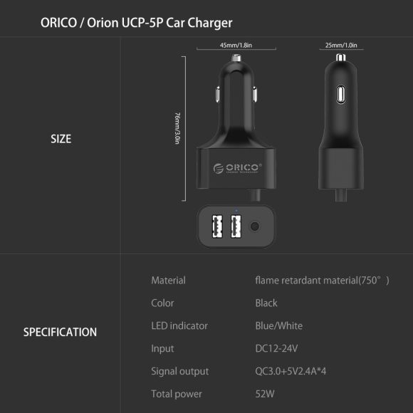 ORICO fast charge qc3.0 car charger - Image 5