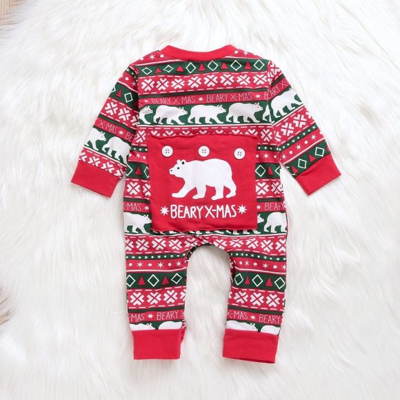 Infant Baby Boys Girls Christmas Santa XMAS Letter Plaid Romper Jumpsuit Outfits baby clothes winter clothe - Image 5