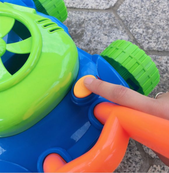 Plastic Hand Push Bubble Machine Electric Blowing Bubble Parent-child Outdoor Children's Tank Car Toy Summer - Image 3