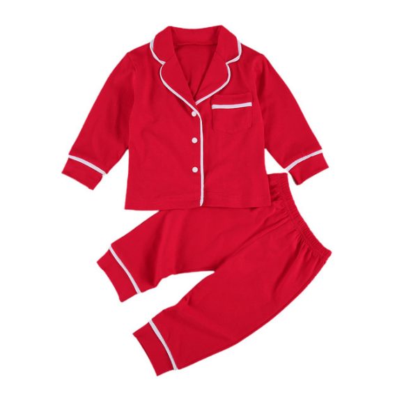 Cotton Two Piece Pajama Sets Toddler Kids Baby Girl Boy - Image 3