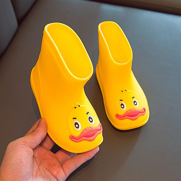 Non-slip Stylish Rubber Shoes Men's And Women's Children & Baby Baby Velvet Rain Boots - Image 9
