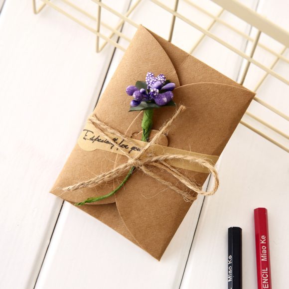 Creative kraft dried flower greeting card - Image 10