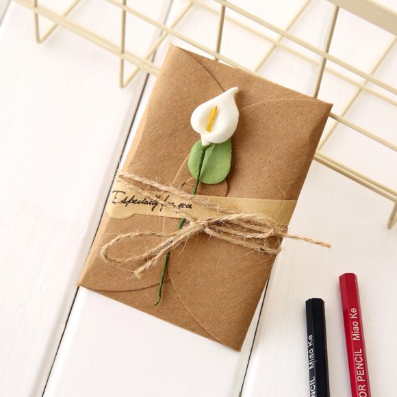 Creative kraft dried flower greeting card - Image 2