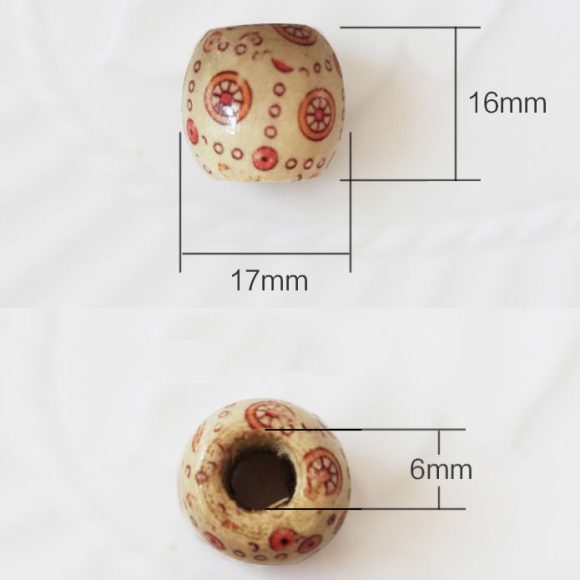 Vintage printed wooden beads - Image 5