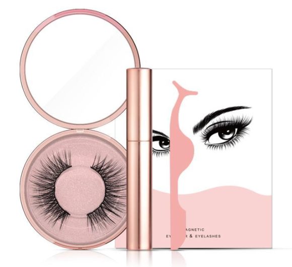 Natural Long Lasting Magnetic Liquid Eyeliner & Magnetic False Eyelashes & Tweezer Set Make up Set - Image 4