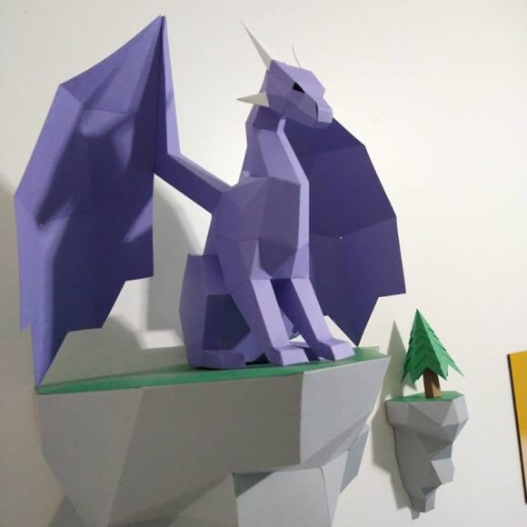 Dragon Paper Model Sitting On The Island Home Wall Hanging Wall Decorations - Image 5