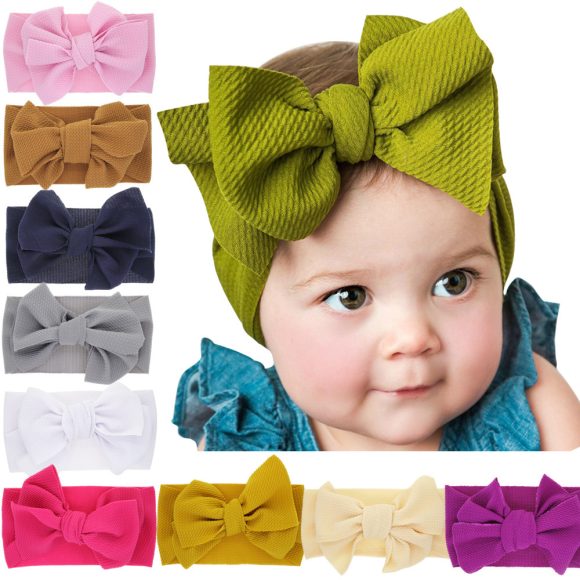 New-born baby's solid-colored bow headband - Image 7