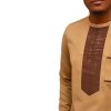 Yellow Patchwork Casual Loose Men Long-sleeve Suit - Image 3