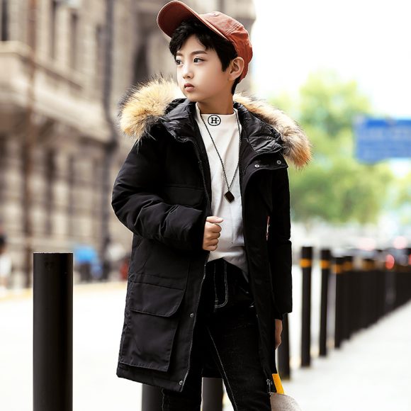 Down jacket boy with long thickening - Image 6