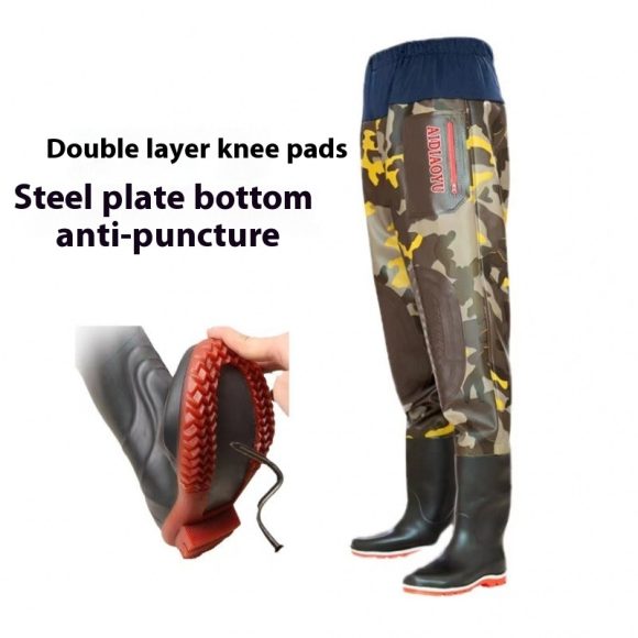 Men's Anti-piercing Thickened One-piece Fish Pants - Image 4