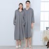 Zipper Bathrobe Couple Hooded Nightgown Thin Pajamas - Image 8