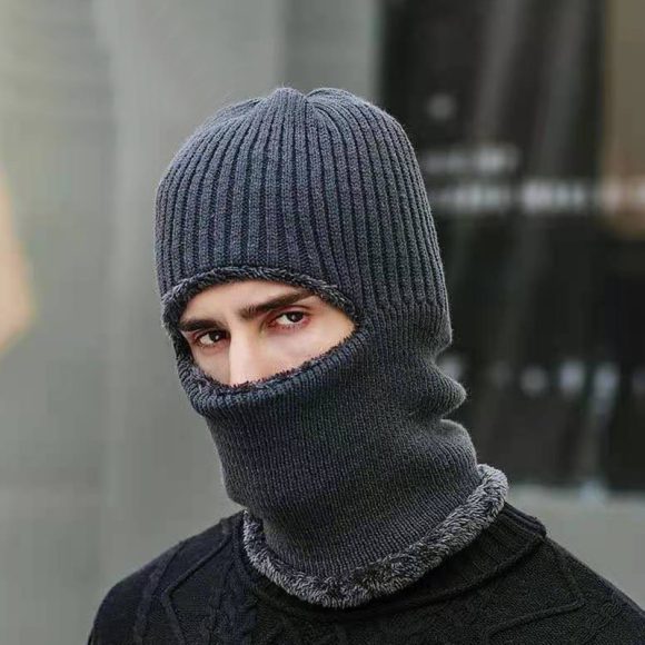 Winter Warm Unisex Dome Brimless Terry Neck Protection Thickened Flat Brim Knitted Hat - Image 2