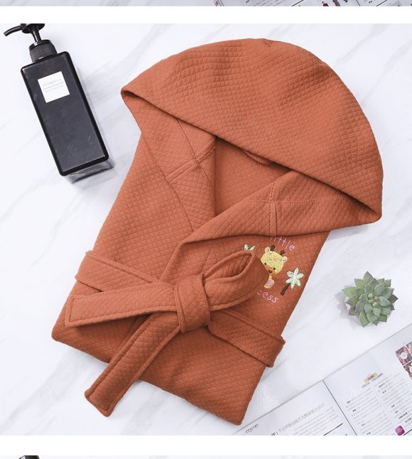 Children's Bathrobes Female Cartoon Cotton Nightgown Boys Girls Swimming Wearable Bath Towels Bathrobe - Image 9