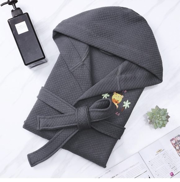 Children's Bathrobes Female Cartoon Cotton Nightgown Boys Girls Swimming Wearable Bath Towels Bathrobe - Image 2