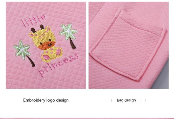 Children's Bathrobes Female Cartoon Cotton Nightgown Boys Girls Swimming Wearable Bath Towels Bathrobe - Image 10