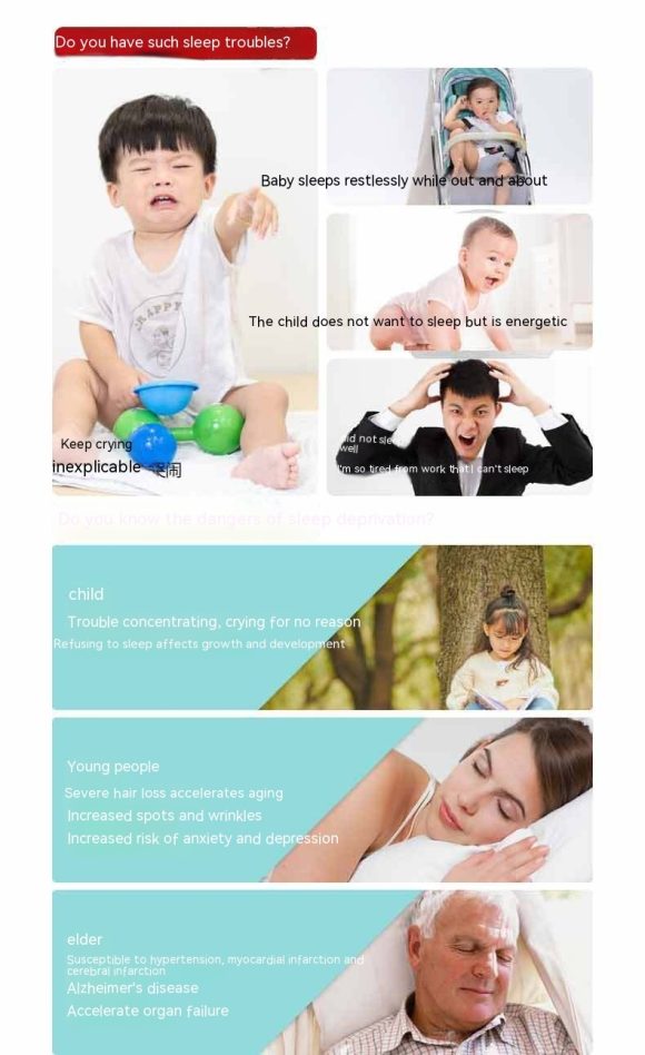 Electronic Sleep Treatment Instrument Child Sleeping Baby Crying Soothing Hypnosis Devices Music Light Sleep Aid Machine - Image 4