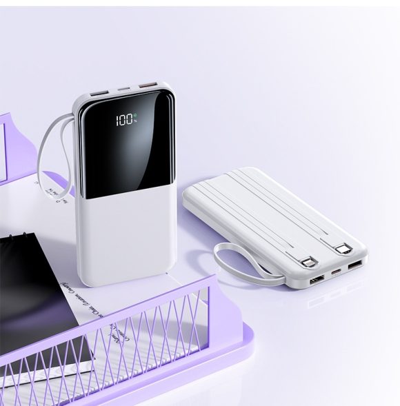 Fast Charge With Cable 20000mAh Large Capacity Ultra-thin Portable Mobile Power Pack - Image 9