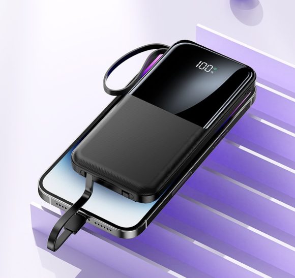 Fast Charge With Cable 20000mAh Large Capacity Ultra-thin Portable Mobile Power Pack - Image 10