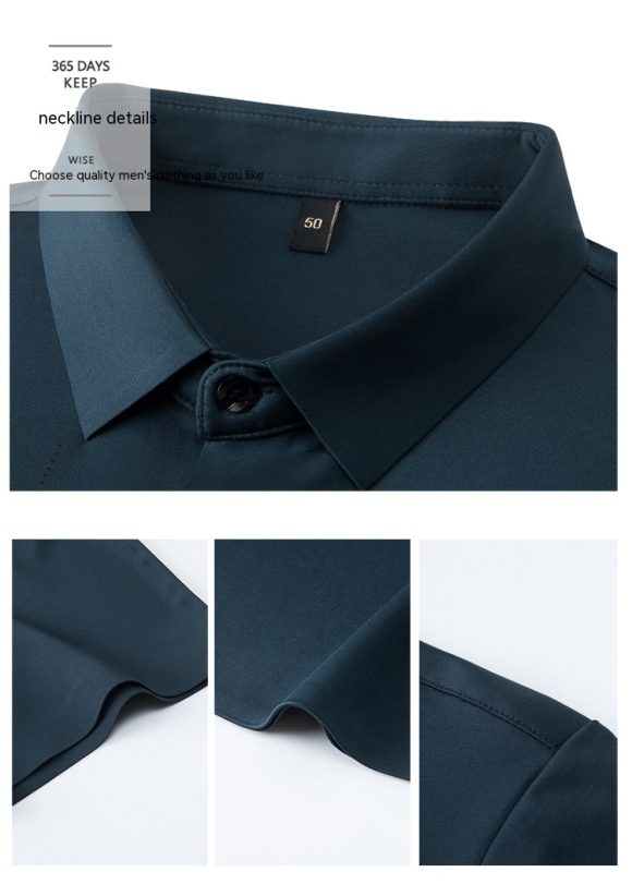 Summer New Men's Short-sleeved Shirt Seamless Business Shirt - Image 10