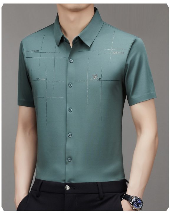Summer New Men's Short-sleeved Shirt Seamless Business Shirt - Image 8