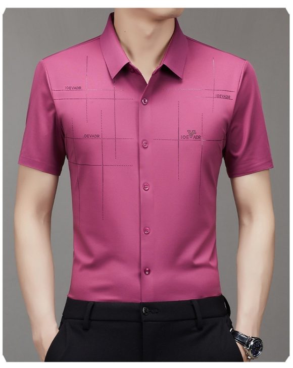 Summer New Men's Short-sleeved Shirt Seamless Business Shirt - Image 7