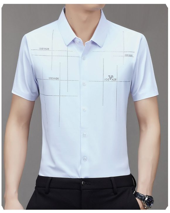 Summer New Men's Short-sleeved Shirt Seamless Business Shirt - Image 3