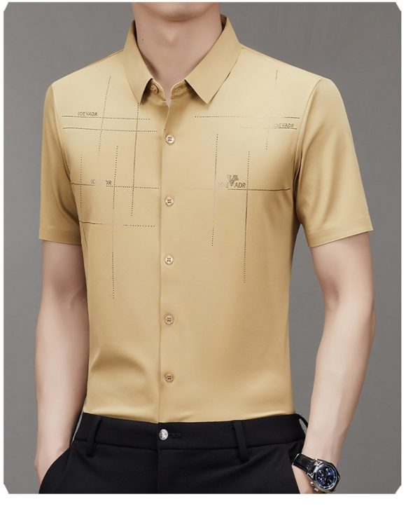 Summer New Men's Short-sleeved Shirt Seamless Business Shirt - Image 5