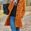 Ladies New Woolen Mid-length Multi-grain Buckle Cardigan Coat - Image 5