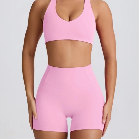 Peach Hip High Waist Running Training Shorts Hip Lifting Nude Feel - Image 8