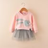 New spring infant skirt 1 long sleeved dress 2 female baby cartoon 3 4 princess dress lace dress tide - Image 2