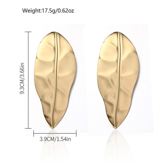 Europe And America Cross Border E-commerce Ornament Exaggerated Alloy Leaf Earrings - Image 3
