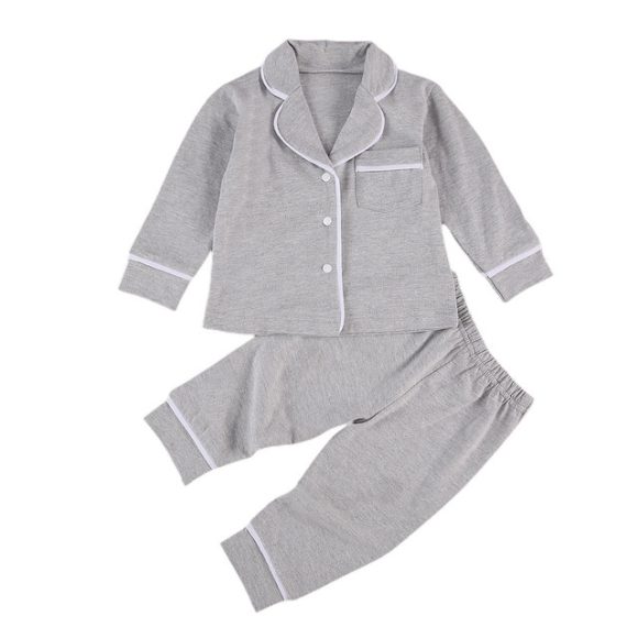 Cotton Two Piece Pajama Sets Toddler Kids Baby Girl Boy - Image 4