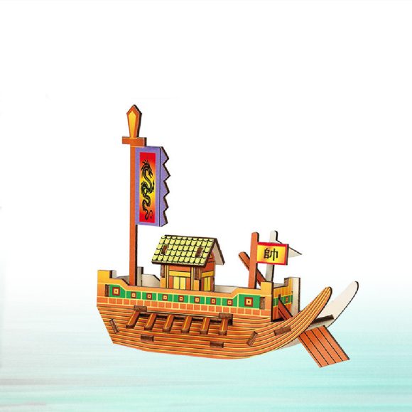 Wooden Pirate Ship Assembled Model Decorative Toys - Image 5