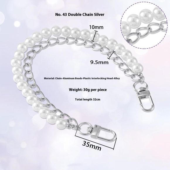 Anti-lost Mobile Phone Lanyard Water Cup Portable Pearl Double Chain Bag Decorative Chain - Image 3
