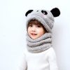 Winter boys and girls bib hat one-piece baby hat ear protection panda head hat - Image 4