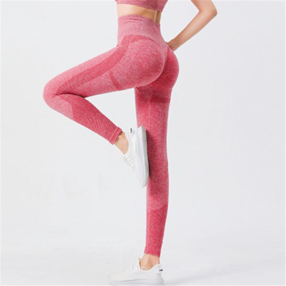 Women's High Waisted Leggings Are Breathable Elastic Shaping And Suitable For Running Yoga And Exercise - Image 4