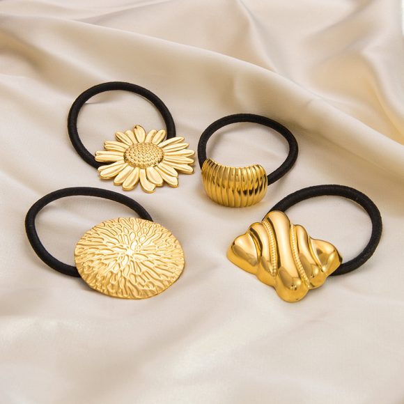 Stainless Steel Flower Style Hair Band Advanced Sense - Image 3
