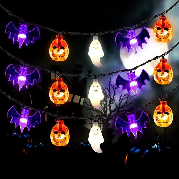 LED Halloween Pumpkin Spider Bat Skull String Light Lamp Home Garden Party Outdoor Halloween Decoration Lantern Light - Image 4