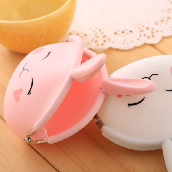 Cartoon silica gel zero purse Korean lovable rabbit zero purse candy color packet key bag lady bag - Image 3