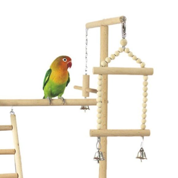 Wooden Small Cockatiel Floor Parrot Standing Stand - Image 3