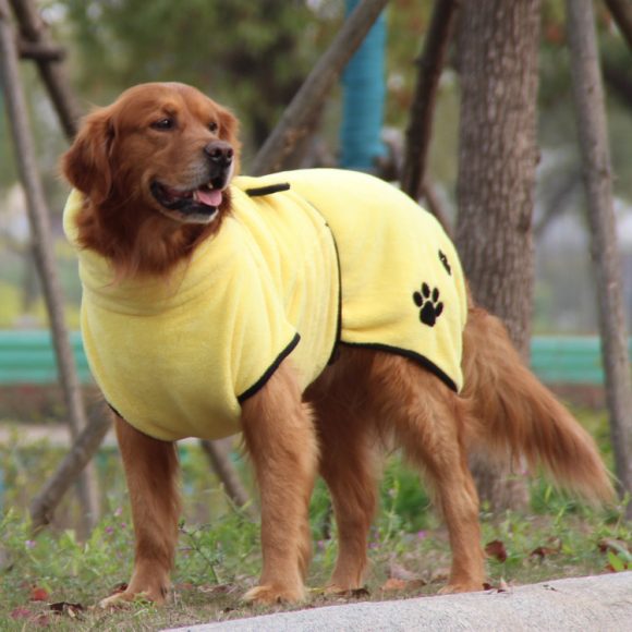 Soft And Absorbent Pet Embroidered Bathrobe Coral Fleece Pajamas - Image 5